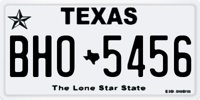 TX license plate BHO5456