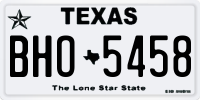 TX license plate BHO5458
