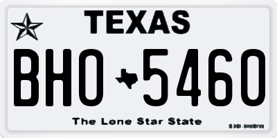 TX license plate BHO5460