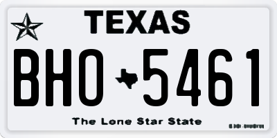TX license plate BHO5461