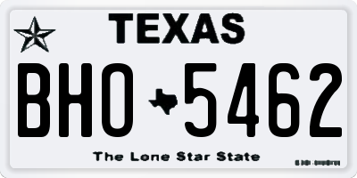 TX license plate BHO5462