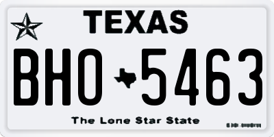 TX license plate BHO5463