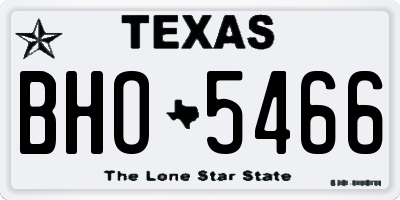TX license plate BHO5466