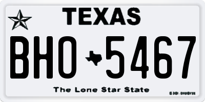 TX license plate BHO5467