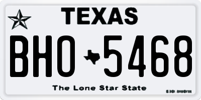 TX license plate BHO5468