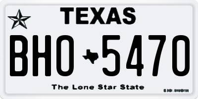 TX license plate BHO5470