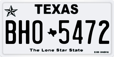 TX license plate BHO5472