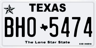 TX license plate BHO5474