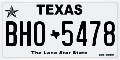 TX license plate BHO5478