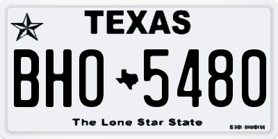 TX license plate BHO5480