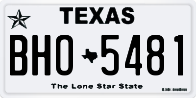 TX license plate BHO5481