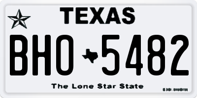 TX license plate BHO5482