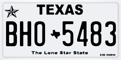 TX license plate BHO5483
