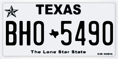 TX license plate BHO5490