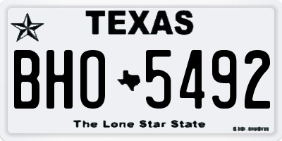 TX license plate BHO5492