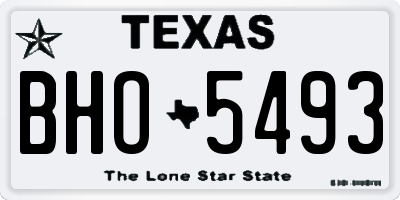 TX license plate BHO5493