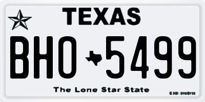 TX license plate BHO5499