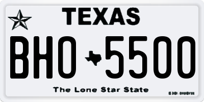 TX license plate BHO5500