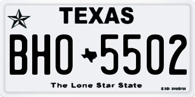 TX license plate BHO5502