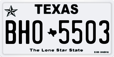 TX license plate BHO5503