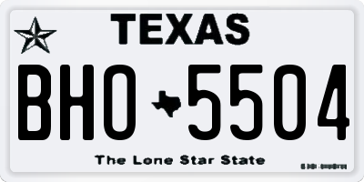 TX license plate BHO5504