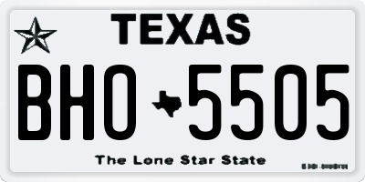 TX license plate BHO5505
