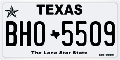 TX license plate BHO5509