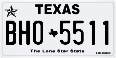 TX license plate BHO5511