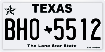 TX license plate BHO5512