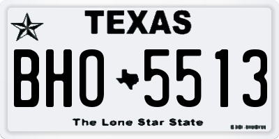 TX license plate BHO5513