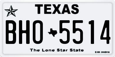 TX license plate BHO5514