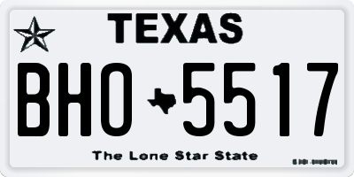 TX license plate BHO5517