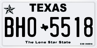 TX license plate BHO5518