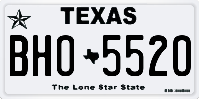 TX license plate BHO5520