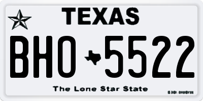 TX license plate BHO5522