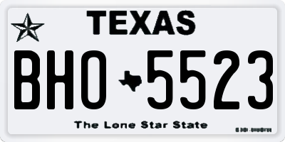 TX license plate BHO5523