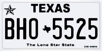 TX license plate BHO5525