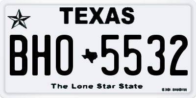 TX license plate BHO5532