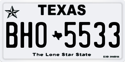TX license plate BHO5533
