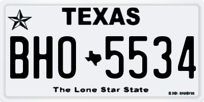 TX license plate BHO5534