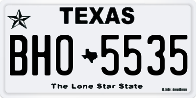 TX license plate BHO5535