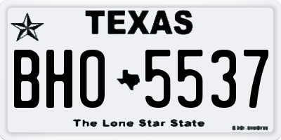 TX license plate BHO5537