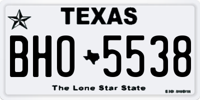 TX license plate BHO5538