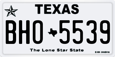 TX license plate BHO5539