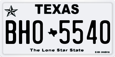 TX license plate BHO5540