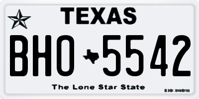 TX license plate BHO5542
