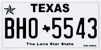 TX license plate BHO5543