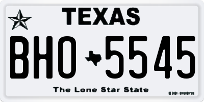 TX license plate BHO5545