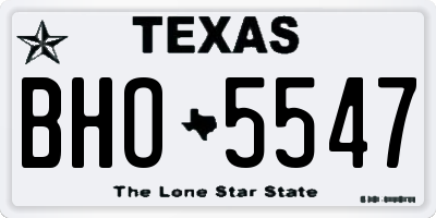 TX license plate BHO5547