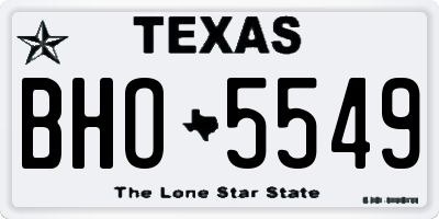 TX license plate BHO5549